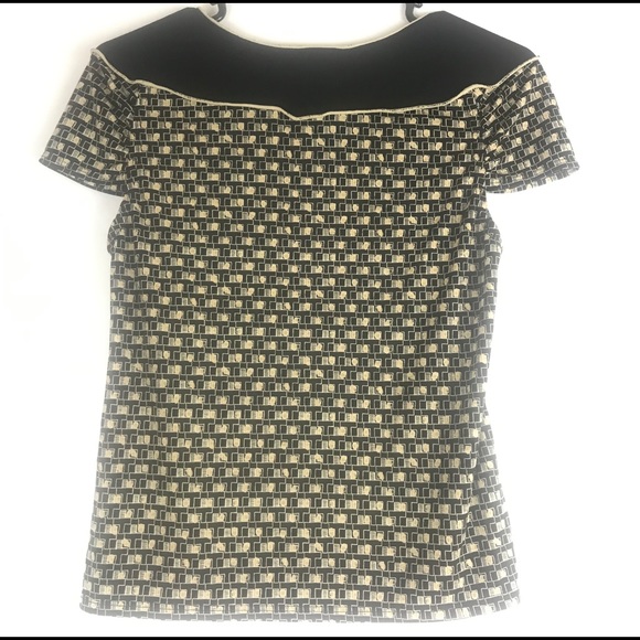 Studio sizeM T-shirt black cream square design - Picture 2 of 3